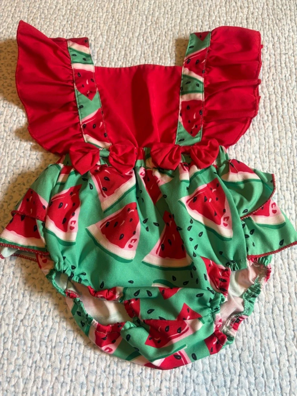 Pat Pat Girls Watermelon Ruffle Romper - Picture 1 of 6